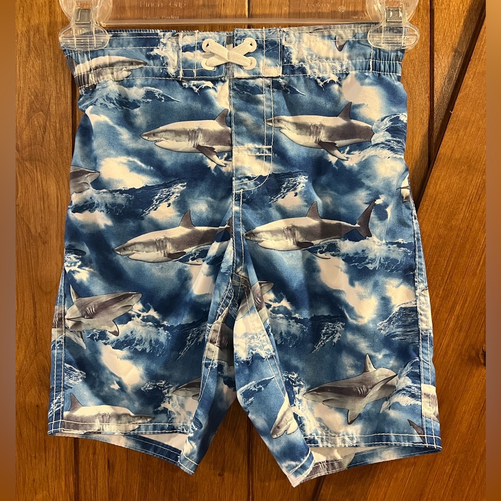 Old Navy Ocean Blue Shark Kids Swim Trunks